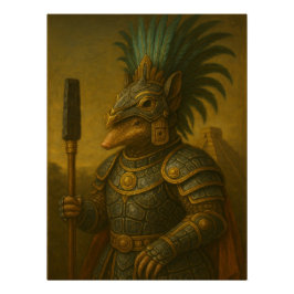 Aztec Warrior Armadillo | Mesoamerican Jaguar ポスター