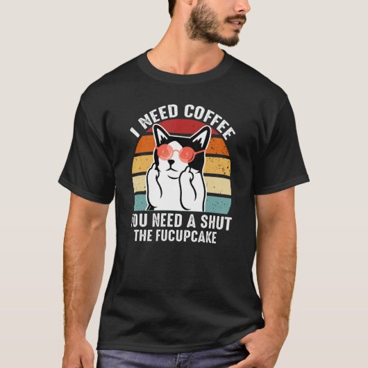 Azuco   Coffee Cat Tシャツ (正面)