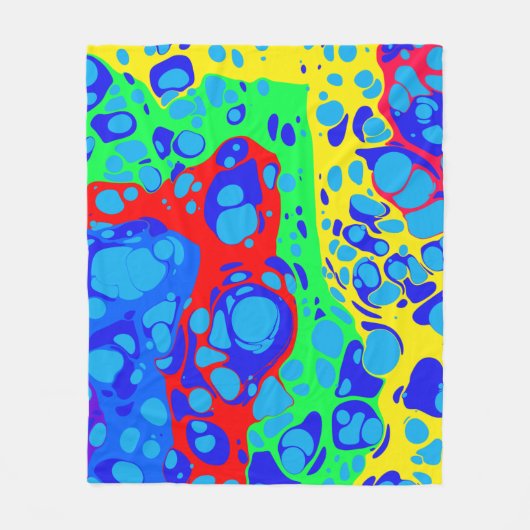 Azul - モダン、抽象デザイン フリースブランケット (正面)