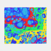 Azul - モダン、抽象デザイン フリースブランケット (正面(横))