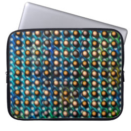 azul esverdeada com esferas marrom e furos redondo ラップトップスリーブ