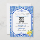 🌈 Azul & Limone Romance オンラインRSVP + QRコード 出欠カード (裏面)