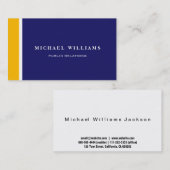 Azul Naranja Blanco Moderno Simple Profesional 名刺 (正面/裏面)