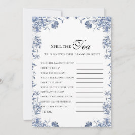  azul presupuesto Bridgerton Bridal Shower Game 招待状