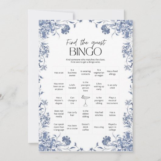 azul presupuesto Bridgerton Bridal Shower Game 招待状 (正面)