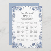 azul presupuesto Bridgerton Bridal Shower Game 招待状 (正面/裏面)