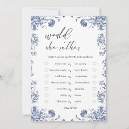  azul presupuesto Bridgerton Bridal Shower Game 招待状