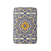 Azulejoの陶磁器のスタイルの青いオレンジバス・マット バスマット (正面縦)