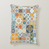 Azulejoポルトガル数々のタイル： – カラーヴィンテージ アクセントクッション (裏面(縦))