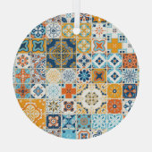 Azulejoポルトガル数々のタイル: – カラーヴィンテージ ガラスオーナメント (裏面)