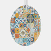 Azulejoポルトガル数々のタイル: – カラーヴィンテージ ガラスオーナメント (正面右)
