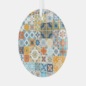 Azulejoポルトガル数々のタイル: – カラーヴィンテージ ガラスオーナメント (正面左)