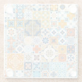 Azulejoポルトガル数々のタイル: – カラーヴィンテージ ガラスコースター (裏面)