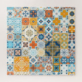 Azulejoポルトガル数々のタイル： – カラーヴィンテージ ジグソーパズル (横)