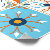 Azulejoポルトガル数々のタイル： – カラーヴィンテージ ポスター (角)