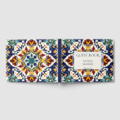 Azulejo青いポルトガルのタイルヴィンテージメキシコ ゲストブック (全面)