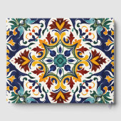 Azulejo青いポルトガルのタイルヴィンテージメキシコ ゲストブック (裏面)