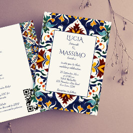 Azulejo青いポルトガル地中海の語すべてを1つ 招待状