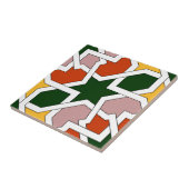 Azulejo 01 de geometría morisca verde y rojo en タイル (側面)