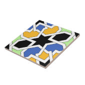 Azulejo 02 de geometría morisca azul y negro en タイル (側面)