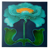 Azulejo Art Nouveau Ceramic Fireplace Wall tile タイル (正面)