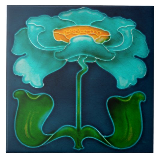 Azulejo Art Nouveau Ceramic Fireplace Wall tile タイル (正面)