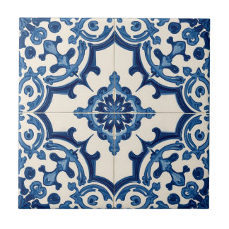 Azulejo blue and white mosaic vintage bulk タイル
