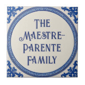 Azulejo Blue Custom House Name Plate Plaque Sign  タイル (正面)