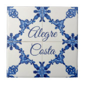 Azulejo Blue Custom House Name Plate Plaque Sign  タイル (正面)