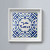 Azulejo Blue Custom House Name Plate Plaque Sign  タイル
