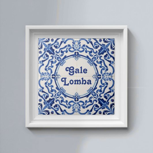 Azulejo Blue Custom House Name Plate Plaque Sign  タイル