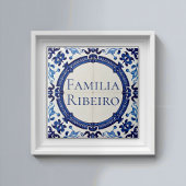 Azulejo Blue Custom House Name Plate Plaque Sign  タイル