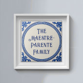 Azulejo Blue Custom House Name Plate Plaque Sign  タイル