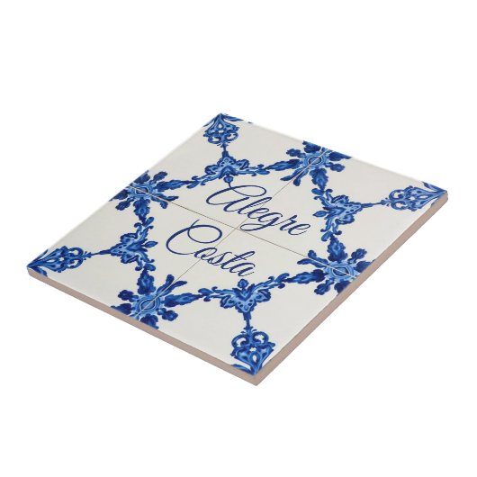 Azulejo Blue Custom House Name Plate Plaque Sign  タイル (側面)