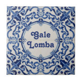 Azulejo Blue Custom House Name Plate Plaque Sign  タイル (正面)