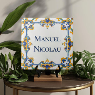 Azulejo Colorful Custom Name Plate Plaque Sign  タイル
