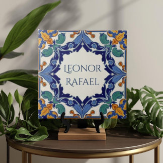 Azulejo Colorful Custom Name Plate Plaque Sign  タイル