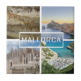 azulejo cuatro fotos de la isla de Mallorca タイル