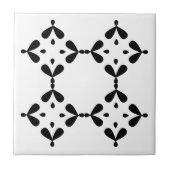 Azulejo de cerámica blanco y negro タイル (正面)