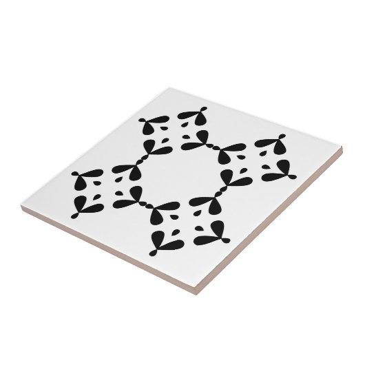 Azulejo de cerámica blanco y negro タイル (側面)