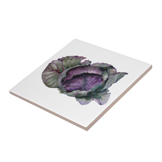 Azulejo de cerámica con acuarela de lombarda タイル (側面)