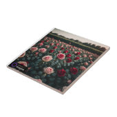 Azulejo de cerámica flores rosas タイル (側面)
