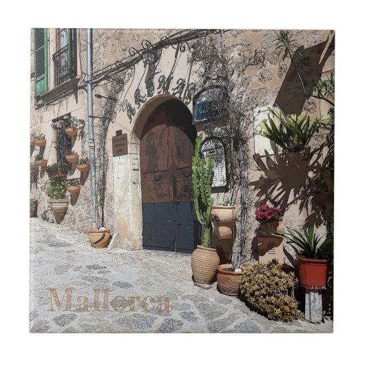 azulejo de Valldemossa en la isla de Mallorca タイル (正面)