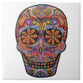 Azulejo decorado caveira bordada タイル (正面)