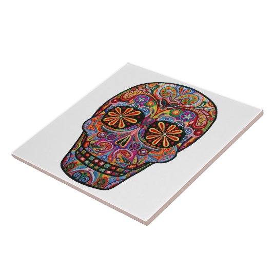 Azulejo decorado caveira bordada タイル (側面)