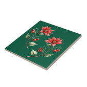 Azulejo decorativlo Natal verde e Flores Vermelhas タイル (側面)