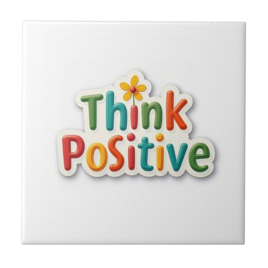 Azulejo Decorativo Think Positive タイル (正面)