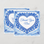 💙Azulejo Heart Thank‑You Tile サンキューカード (正面/裏面)