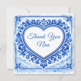 💙Azulejo Heart Thank‑You Tile サンキューカード
