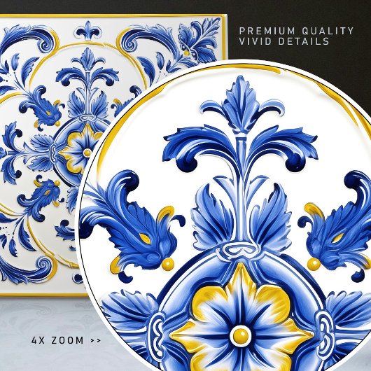 Azulejo Lisbon Patterned Talavera Ceramic Design タイル